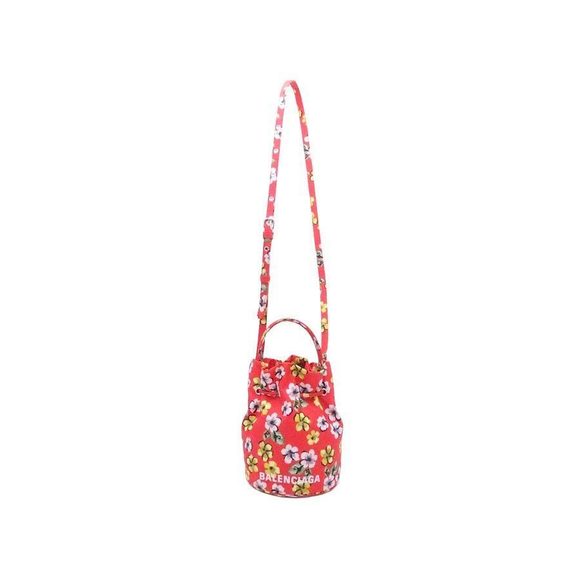 Balenciaga Nylon Multicolor Bag Canvas 2Way Flower Red - Picture 1 of 5